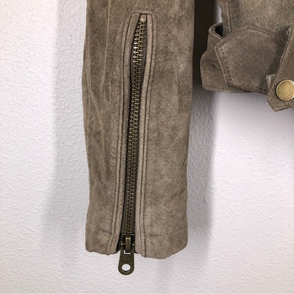 Vigoss Genuine Brown Suede Leather Moto Jacket Small - Picture 6 of 13